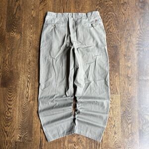 Vtg 90s Tommy Hilfiger Crest Pleated Chino Pants Mens 34x29 Olive Gray Trousers